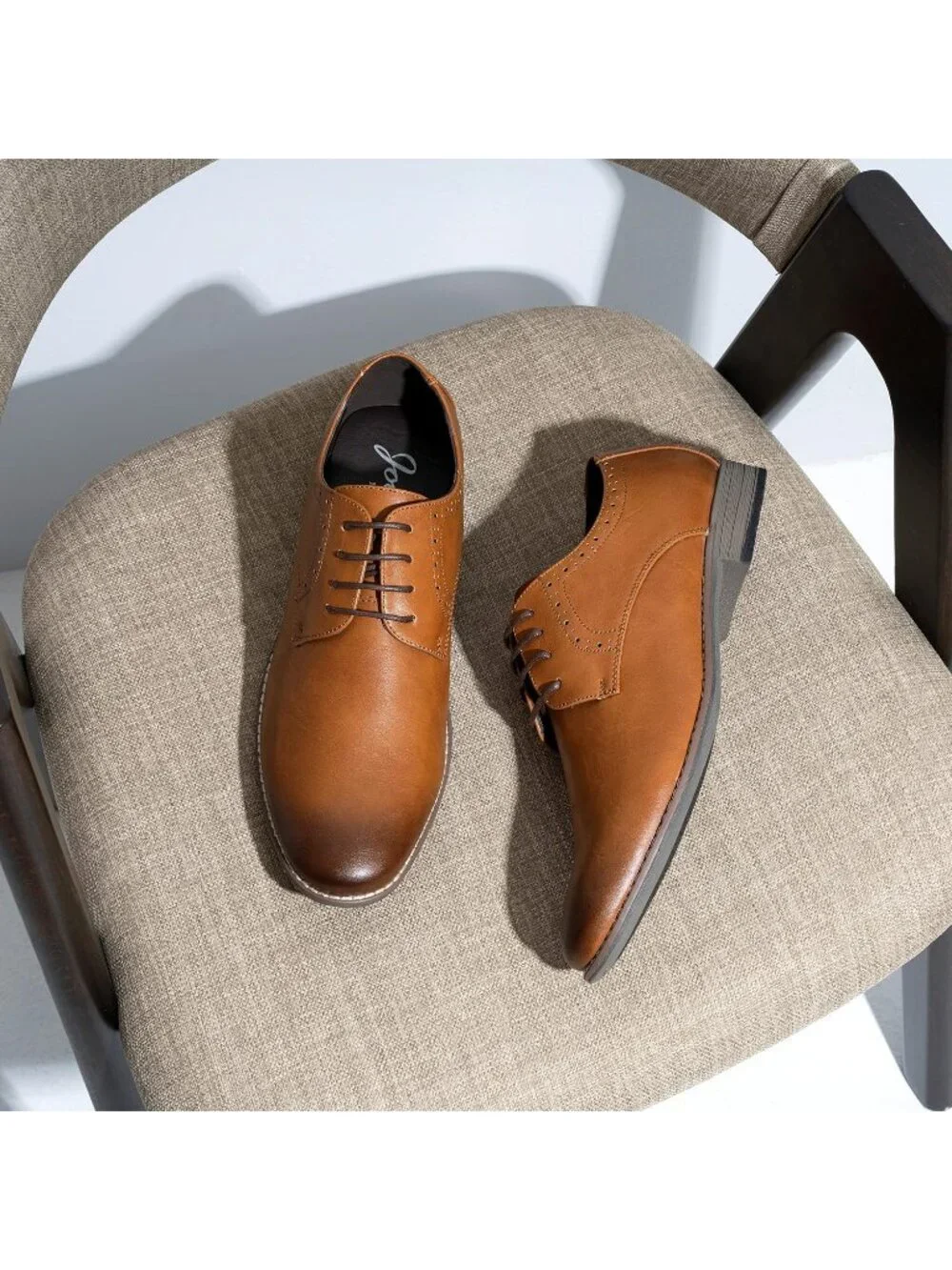 Men's Yellow Brown Leather Formal Non Slip Wedding Oxford Derby Dress Shoes